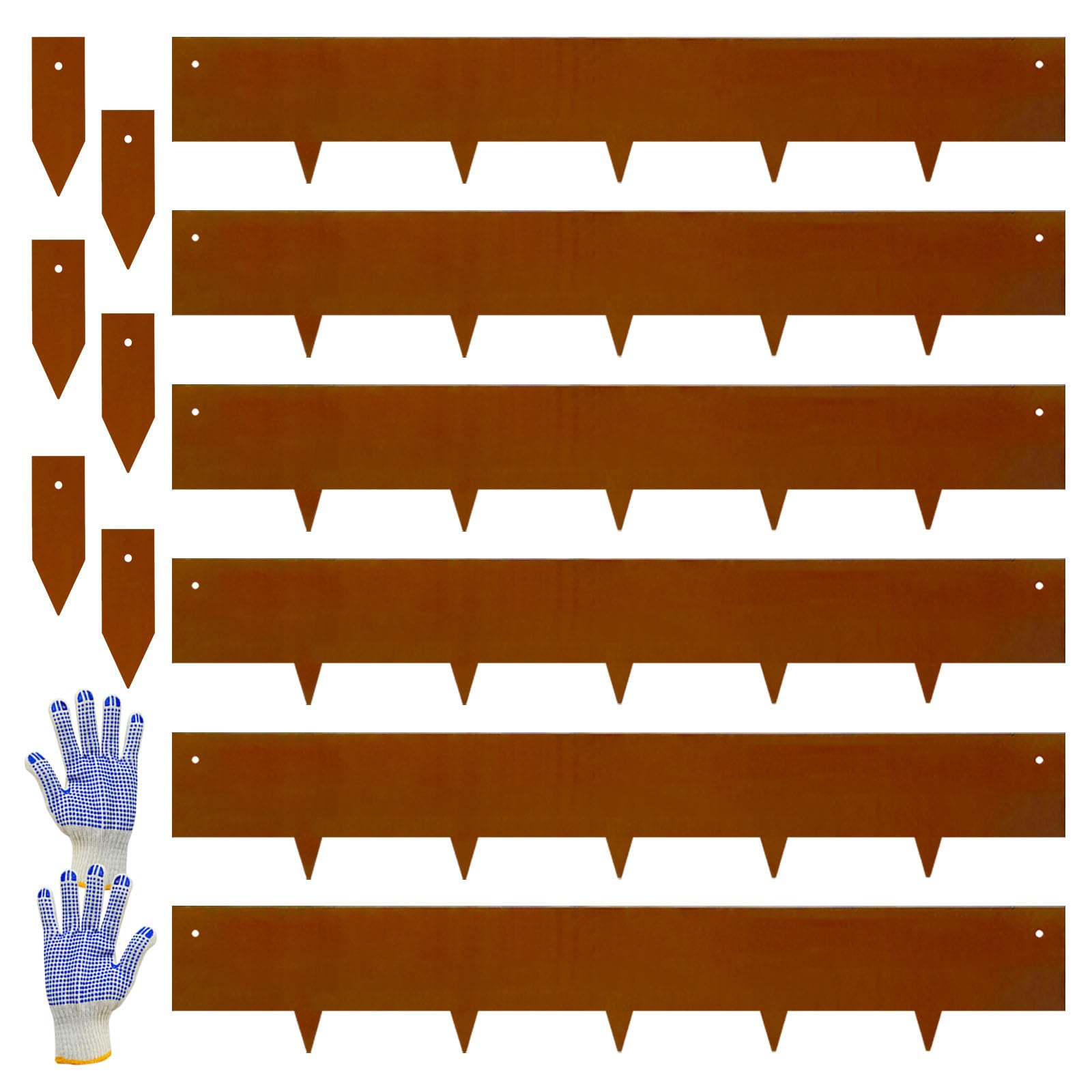 Mars Explo Lot De 6 Bordures Paysagères En Métal Aspect Bois, 101