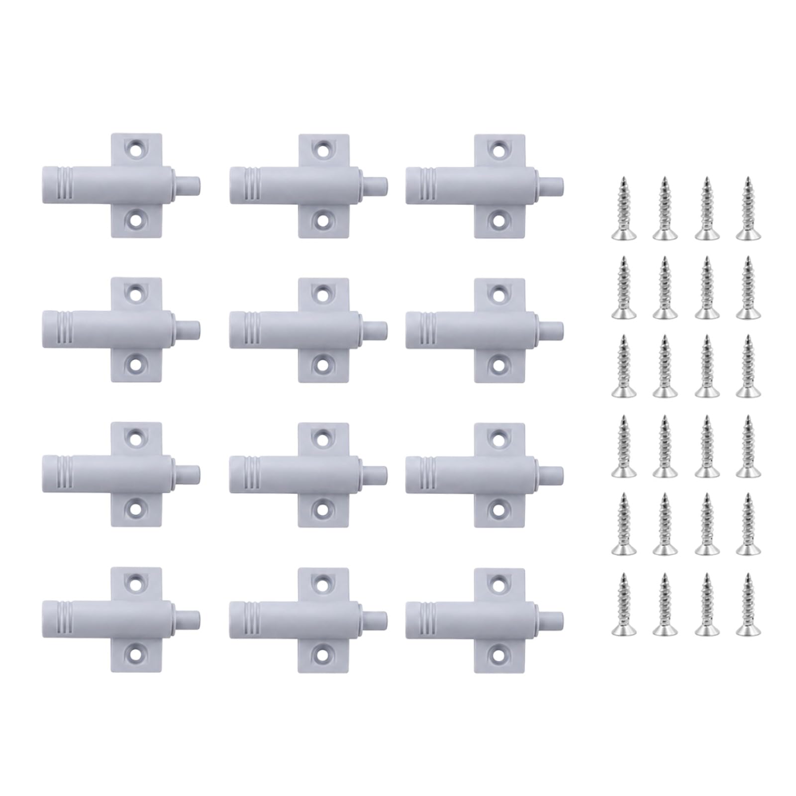 YouXunGS 12 Pcs Soft Close Dampers, Grey Silent Door Drawer Buffers with 24 Screws, Universal ABS Soft Close Stoppers for Kitchen Furniture Cabinets