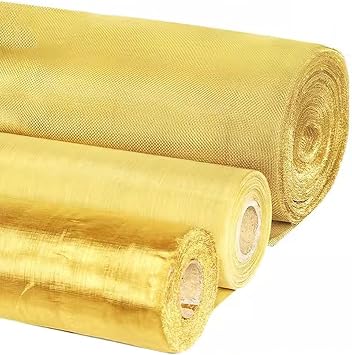 exproyzk XXIOJUN 99.9% Pure Copper Mesh #100 Mesh Brass Copper Mesh Dense Filter Screen Mesh Anti-Static for Air Conditioning Filter Gas, Construction Ground Color Yellow, Size 0.3x1m