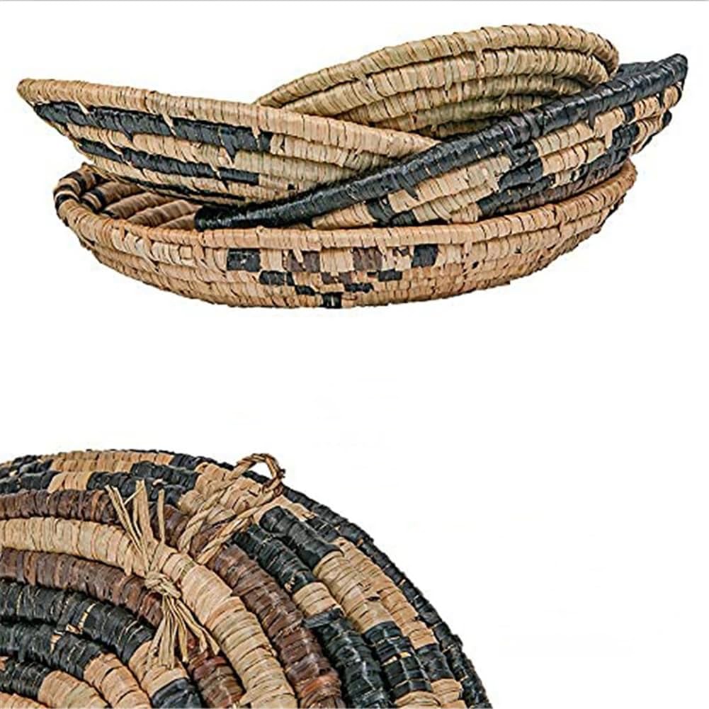 EFLALYHG Azul Decorativo,Cestas de Pared Tejidas a Mano Multiusos de Hierba Marina,Decoración de Pared Boho de Hierba Marina,Cestas Decorativas de decoración de hogar para salón,Cestas africanas