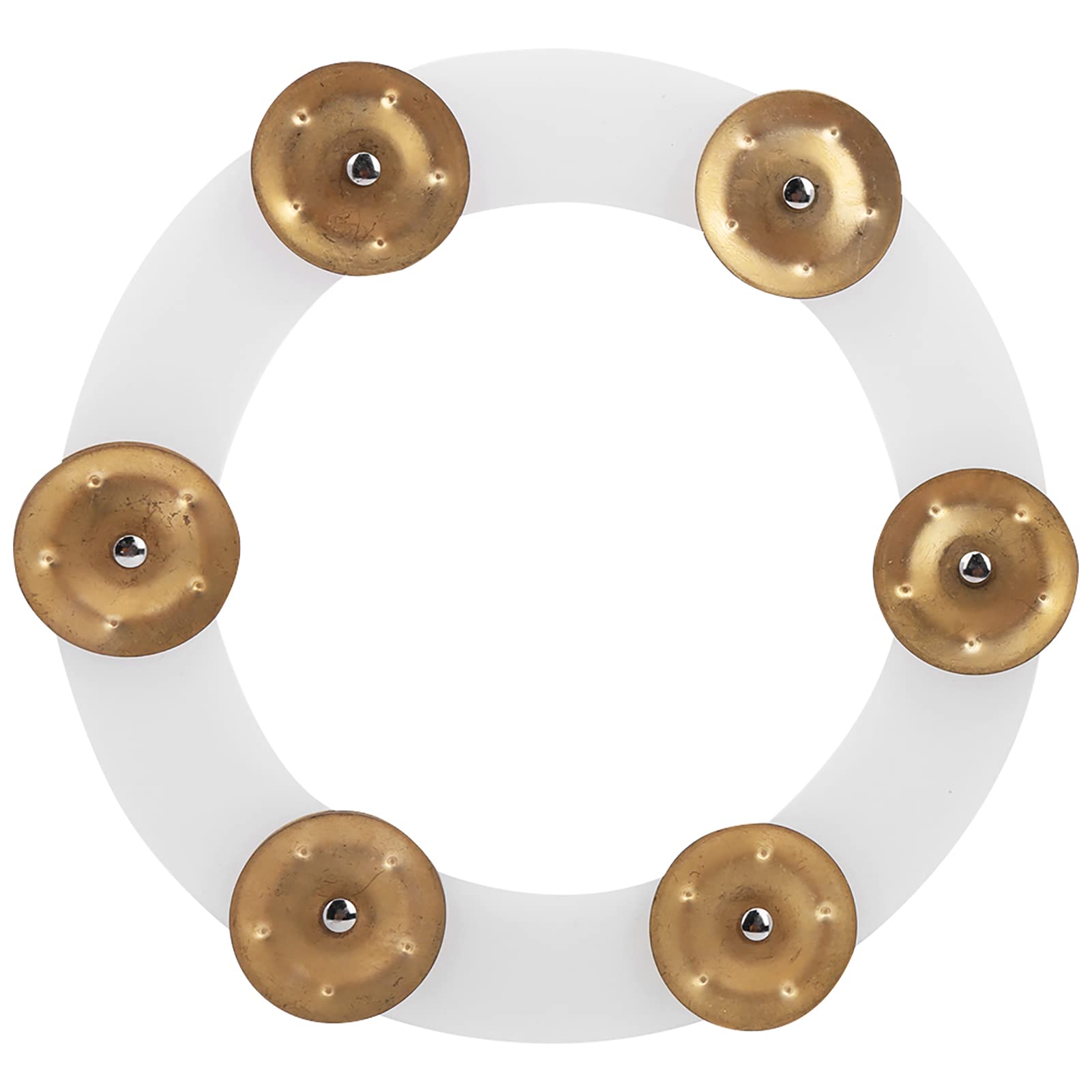 Drum Cymbals Hi Hat Tambourine, Drum Set Stainless Steel Bells Percussion Instrument Accessories (Gold)