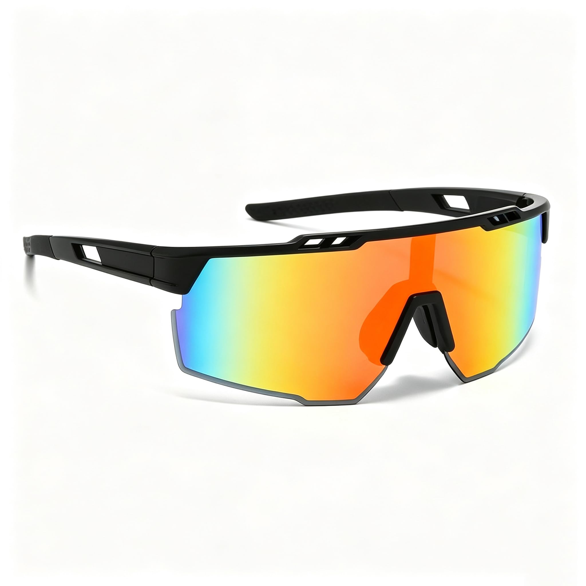 RUTIDA Bicycle Glasses, Self-tinting, UV400 Protection, Polarised Cycling Glasses, Windproof, Sports Glasses, Sunglasses, Running Glasses, Bicycle Glasses, Sports with Adjustable Nose Pads