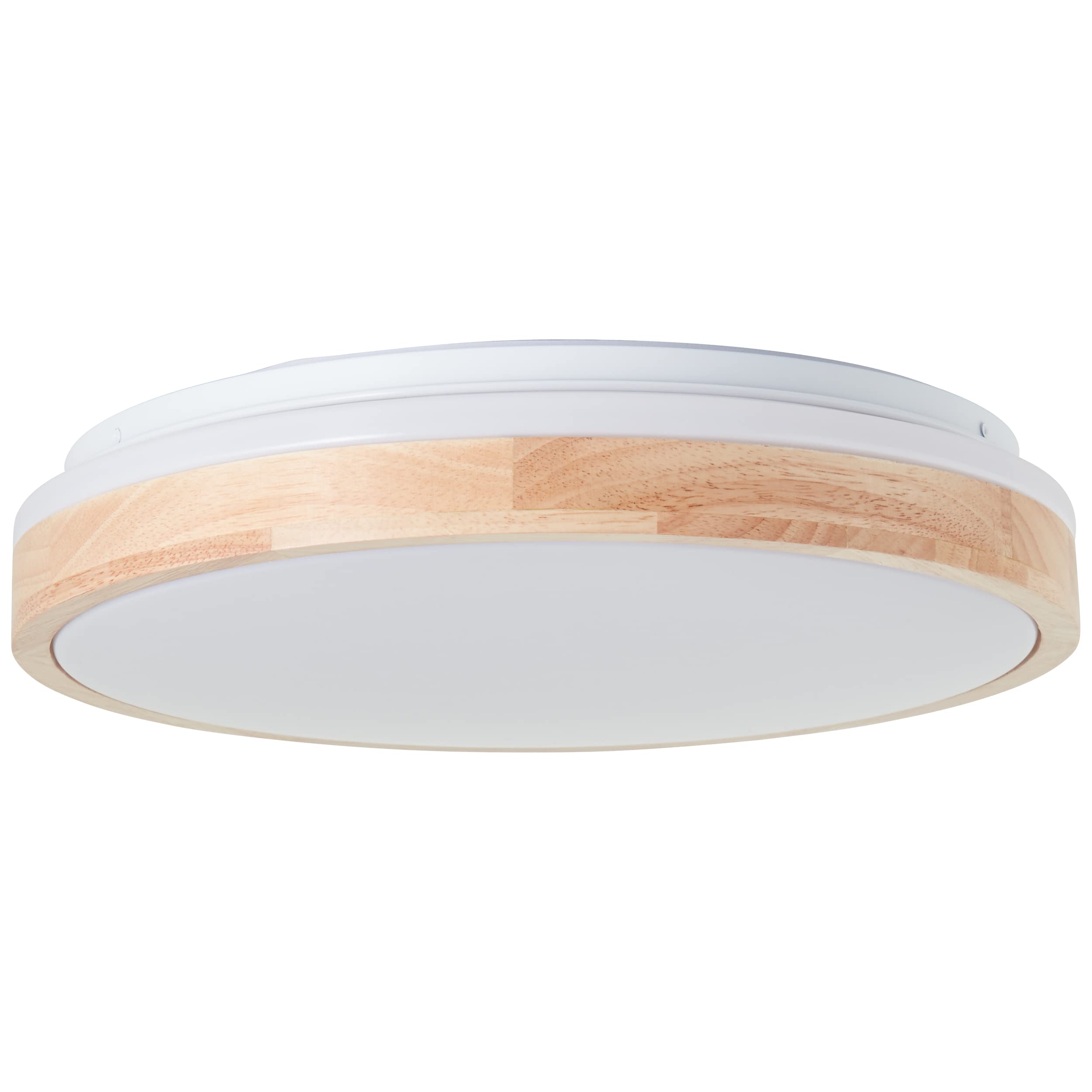 Brilliant Brodsky - Plafón LED (38 cm, madera clara/blanco, metal/madera, 1 LED integrado, 24 W, flujo luminoso: 2500 lm, color de la luz: 3000 K)
