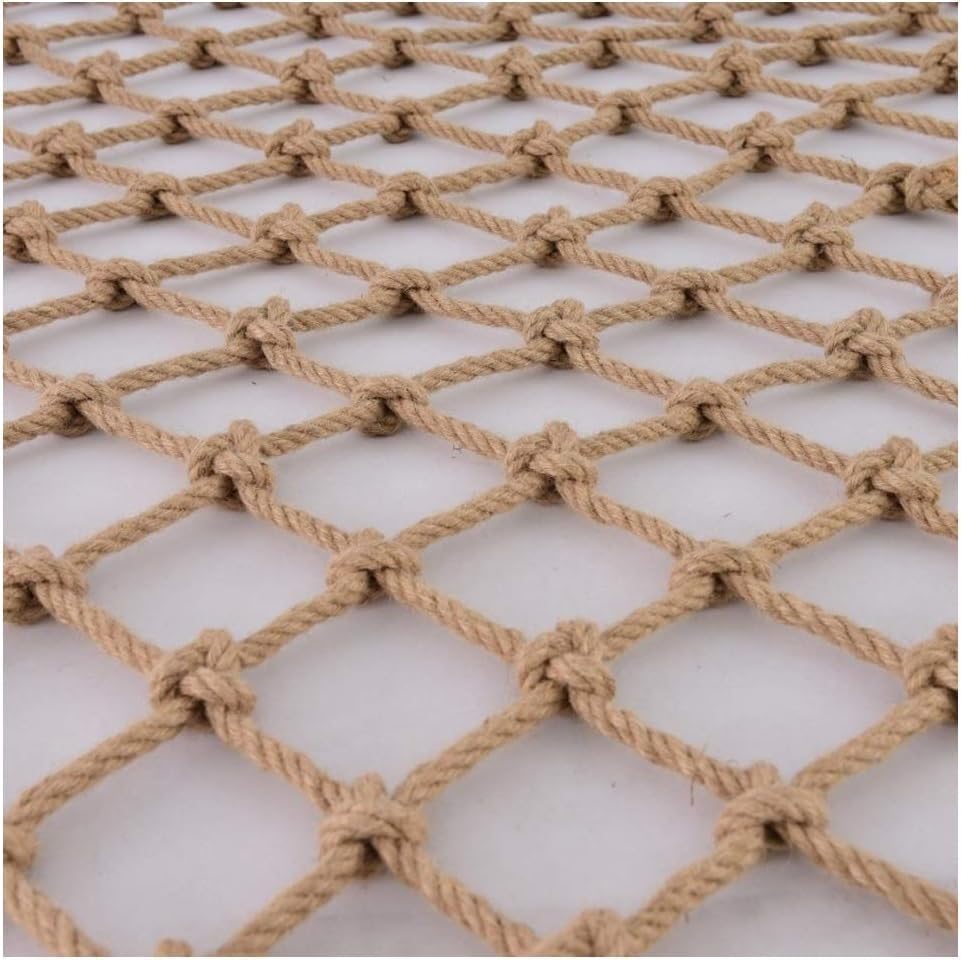 Heavy-Duty Hemp Rope Climbing Net for Safety & Playground Use - Durable Child Guardrail Netting, Perfect for Outdoor Adventures, Play Areas & Load Securing