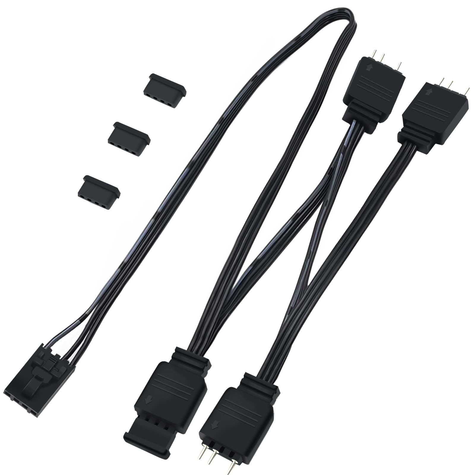 COMeap 4 Pin RGB Adapter for Corsair Commander Core and iCUE Commander CORE XT, 1 to 4 ARGB Splitter Extension Cable Connect to 5V 3-Pin ARGB Devices 19-in