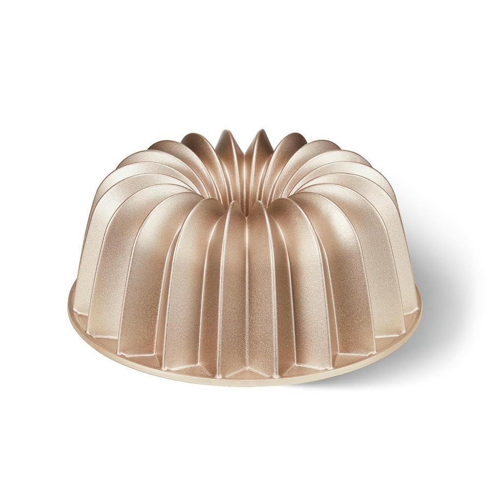 Molde para Pasteles Antiadherente de Aluminio Dorado de 9,5" NYSDM, Resistente a los arañazos y al óxido, budines, gelatina y pudín de Chocolate. Apto para Horno.