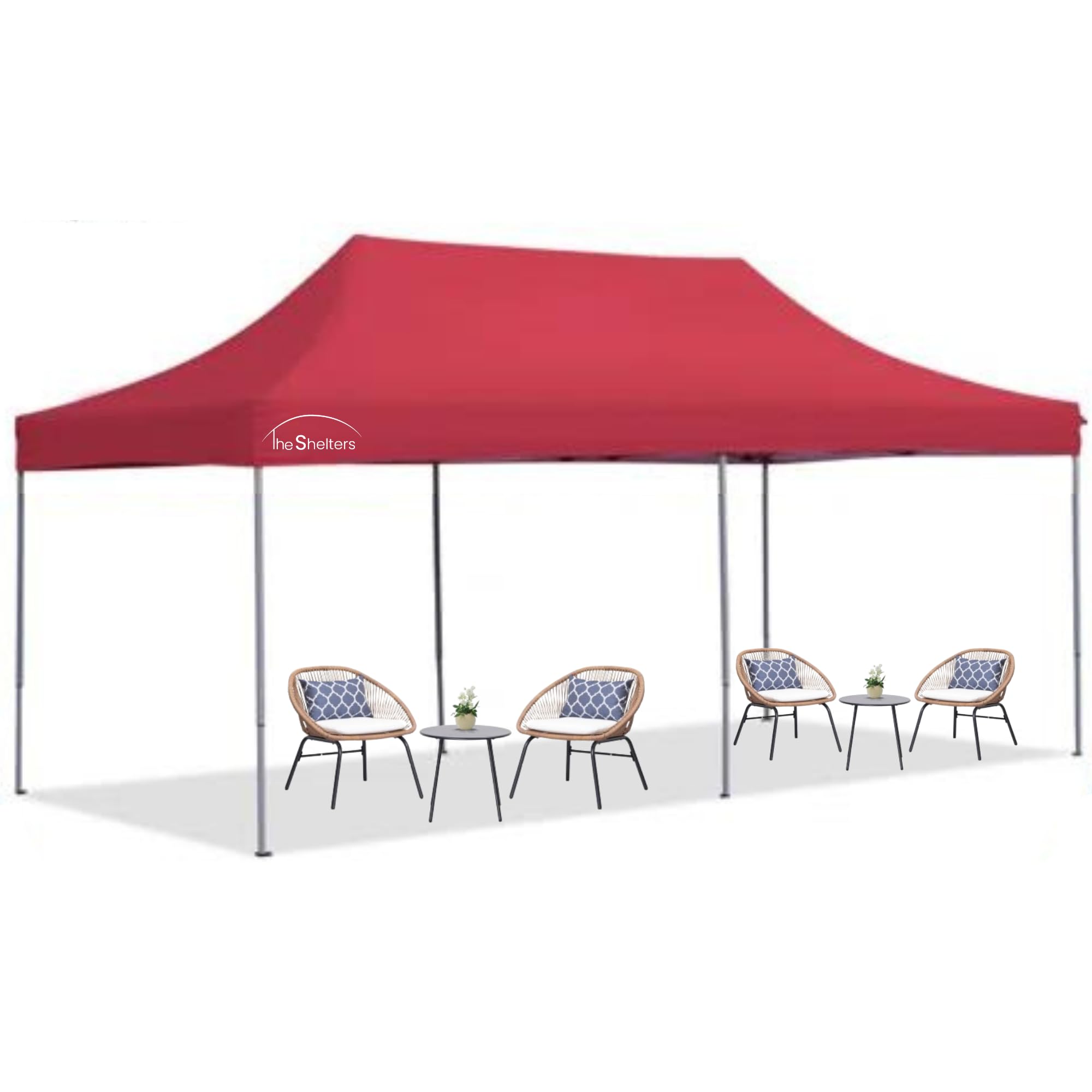 THESHELTERS - 10x20 ft Outdoor Canopy Tent, Instant Foldable & Pop up Garden Gazebo Tent for Decoration, Party, Event, Wedding & Camping (Red)-image-32