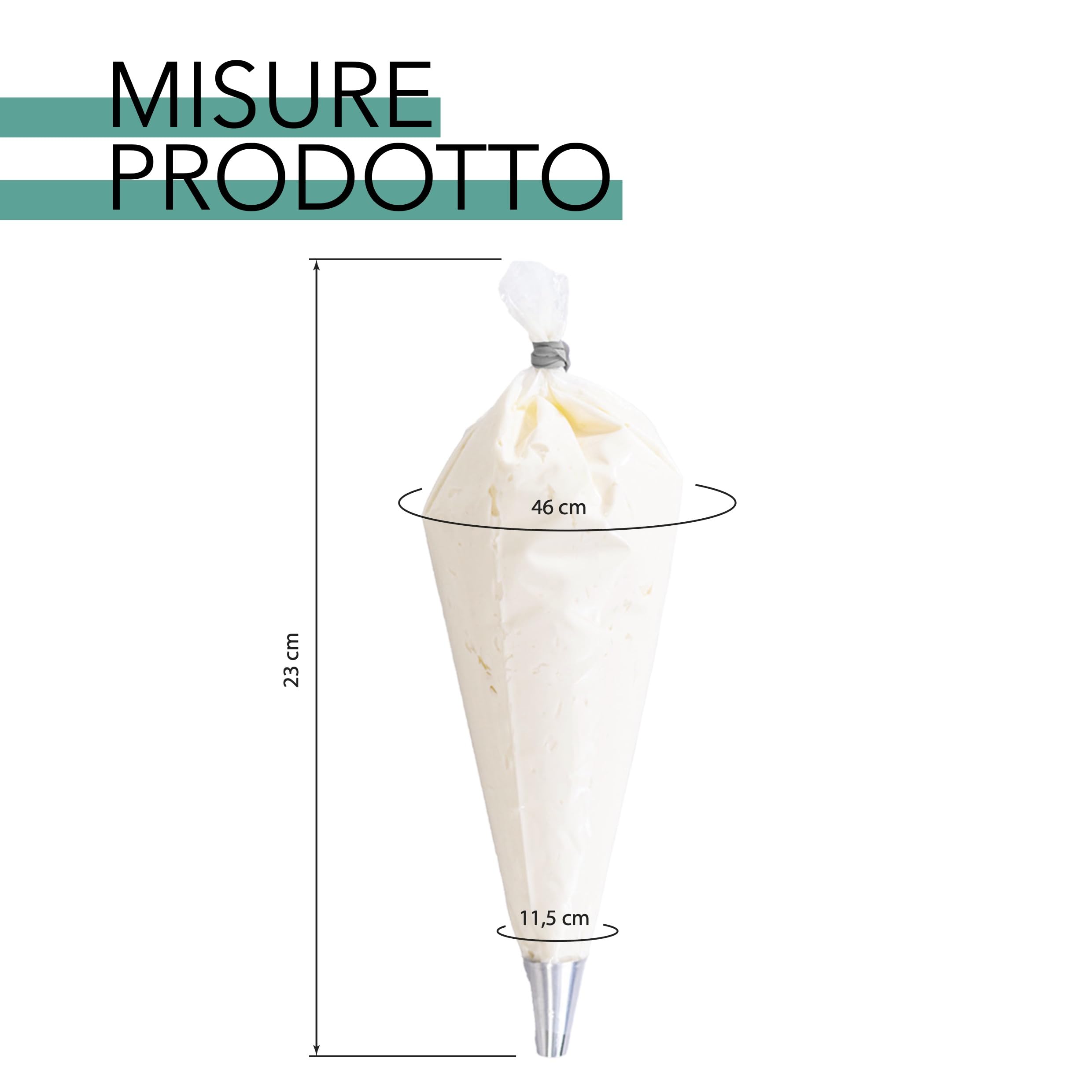 1000 transparente Einweg-Spritzbeutel für den Kontakt mit Lebensmitteln, professionelle Verwendung - Gebäckzubehör für Cake Design, Dekorieren von Keksen und Kuchen (Beutel 23 x 46 cm)