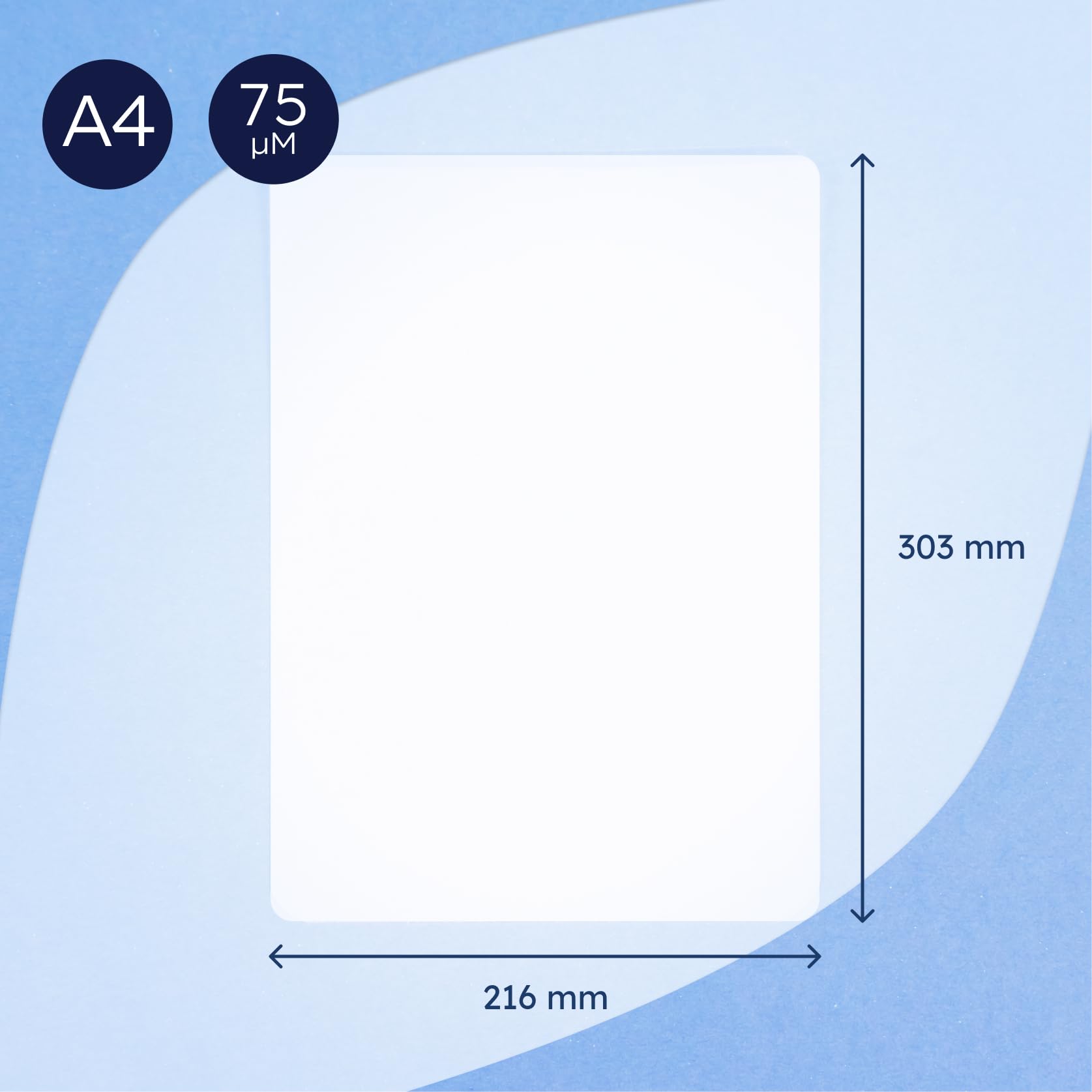 Raylu Paper® Buste per Plastificazione 100 pezzi trasparenti lucide A4 75 micron fogli termici per plastificatrice
