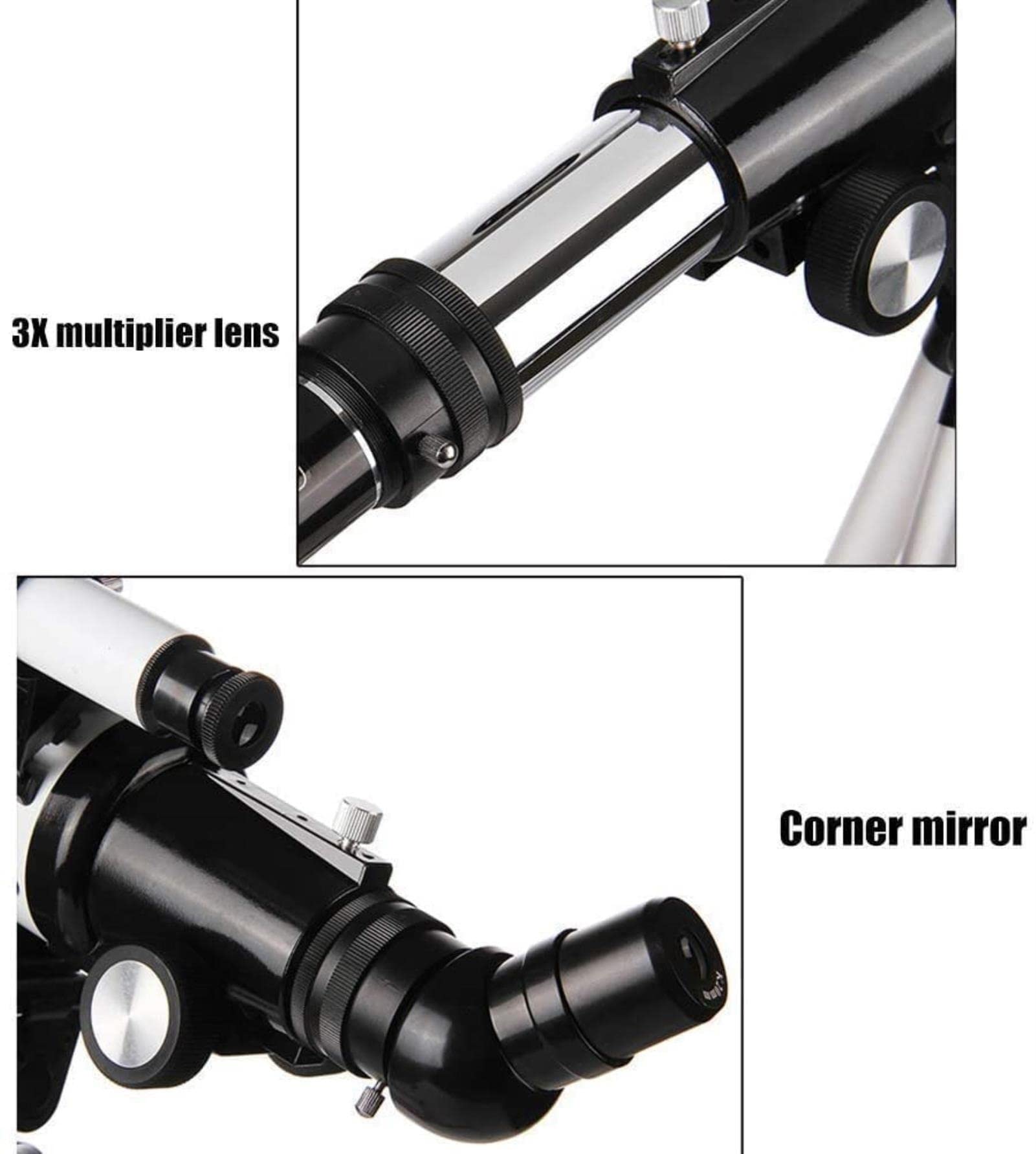 Telescopi Telescopio rifrattore da Viaggio da 100 mm con Regolabile, con Supporto per Telefono Cellulare, telescopio a Doppio Scopo Cielo e Terra