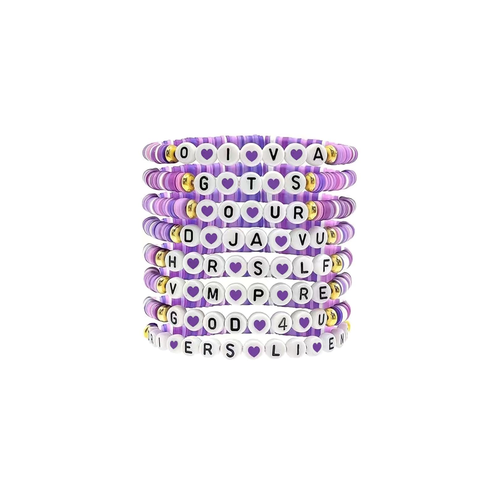 Purple Beaded Friendship Bracelets – Concert &amp; Festival Jewelry for Pop Fans, Gifts for Friendship and Music Lovers (Purple)