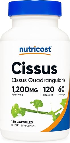 Nutricost Cissus Quadrangularis (1200 mg) 120 cápsulas - 60 porciones, sin gluten, sin OMG y apto para vegetarianos