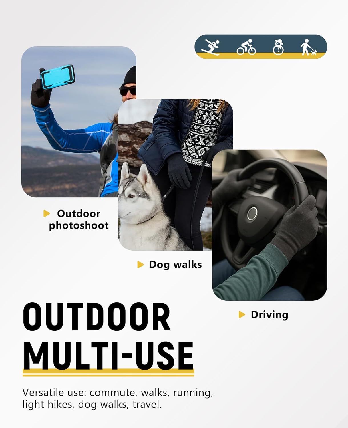 Merino Protect 100% Merino Wool Gloves For Kids Men Women Touch screen Thermal Glove Liners Ski Cold Weather - Image 4