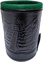 Vista 3 de marquez Juego de dados de póquer de copa con forro de cuero (cubilete)... Negro