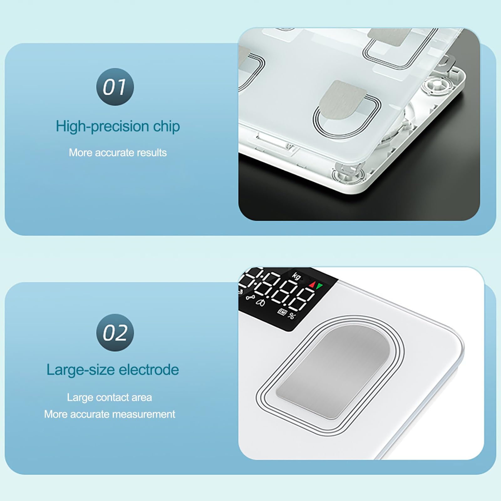 Bascula de Baño Electrónica, Bluetooth Inteligente con Aplicación, 45 Indicadores de Salud, Báscula Inteligente de Alta Medición Precisa, báscula Inteligente(White)