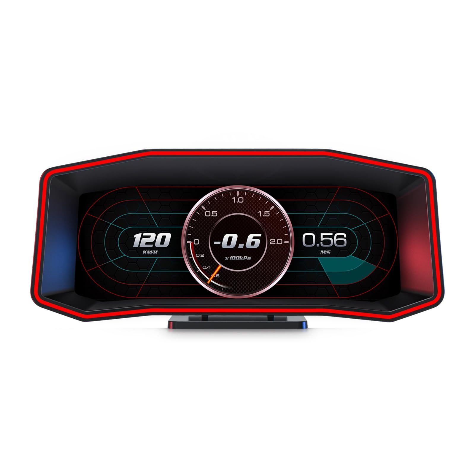Pantalla HUD para automóvil Inclinómetro preciso Acelerómetro Velocímetro digital para vehículo con OBDII Plug and Play Ajuste automático de brillo para seguridad en la con