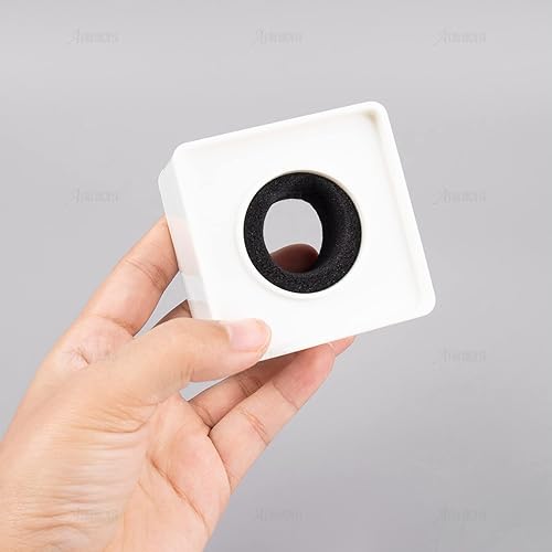 Miniatura 3 de AUEAR, Cuadrado blanco micrófono bandera cubo en forma de micrófono logotipo DIY personalizado para entrevista de noticias