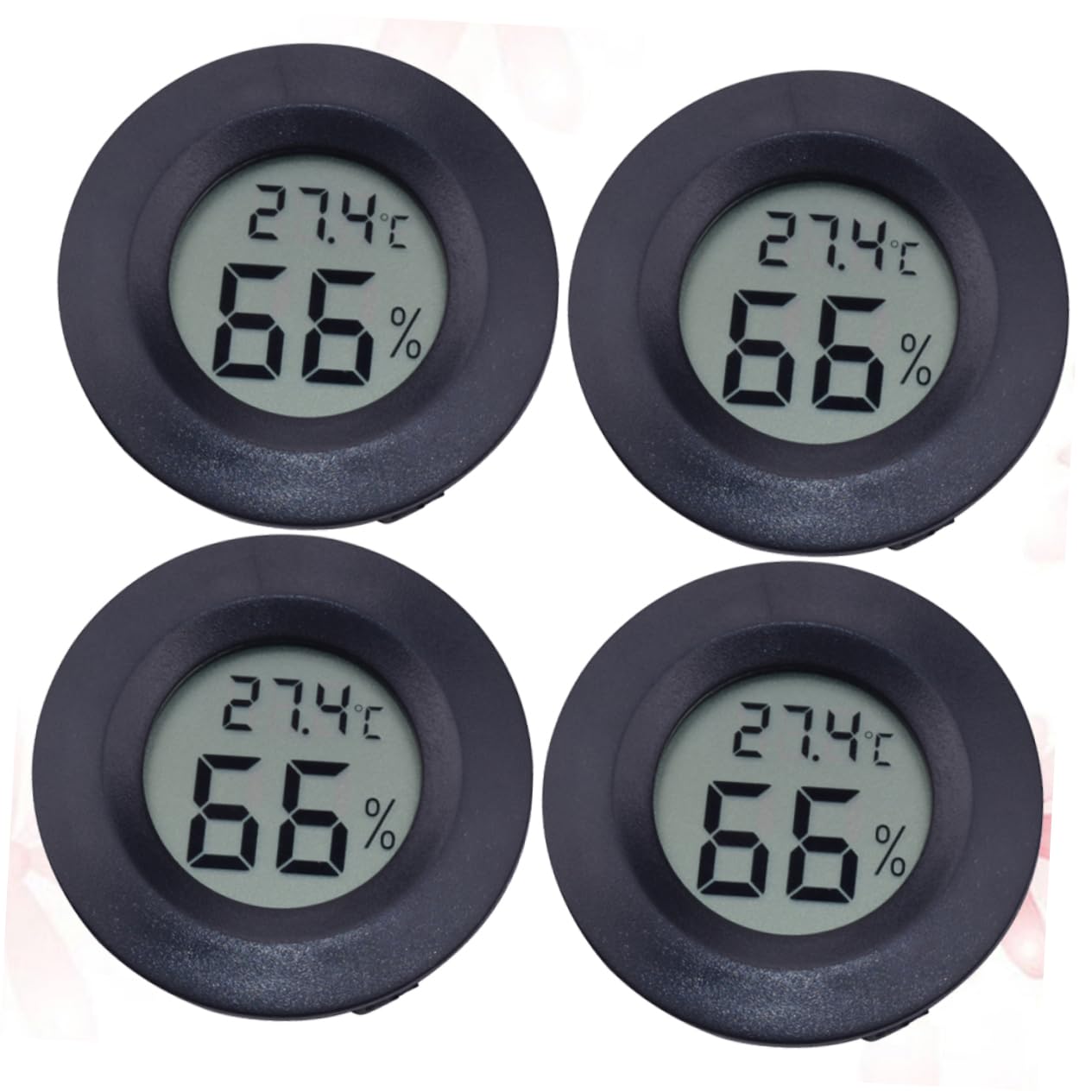 Sosoport 12piezas Higrómetro Digital De Temperatura y Humedad Para Reptiles Medidor Electrónico De Humedad Acrílico Para Terrarios y Uso Hogar De Negro