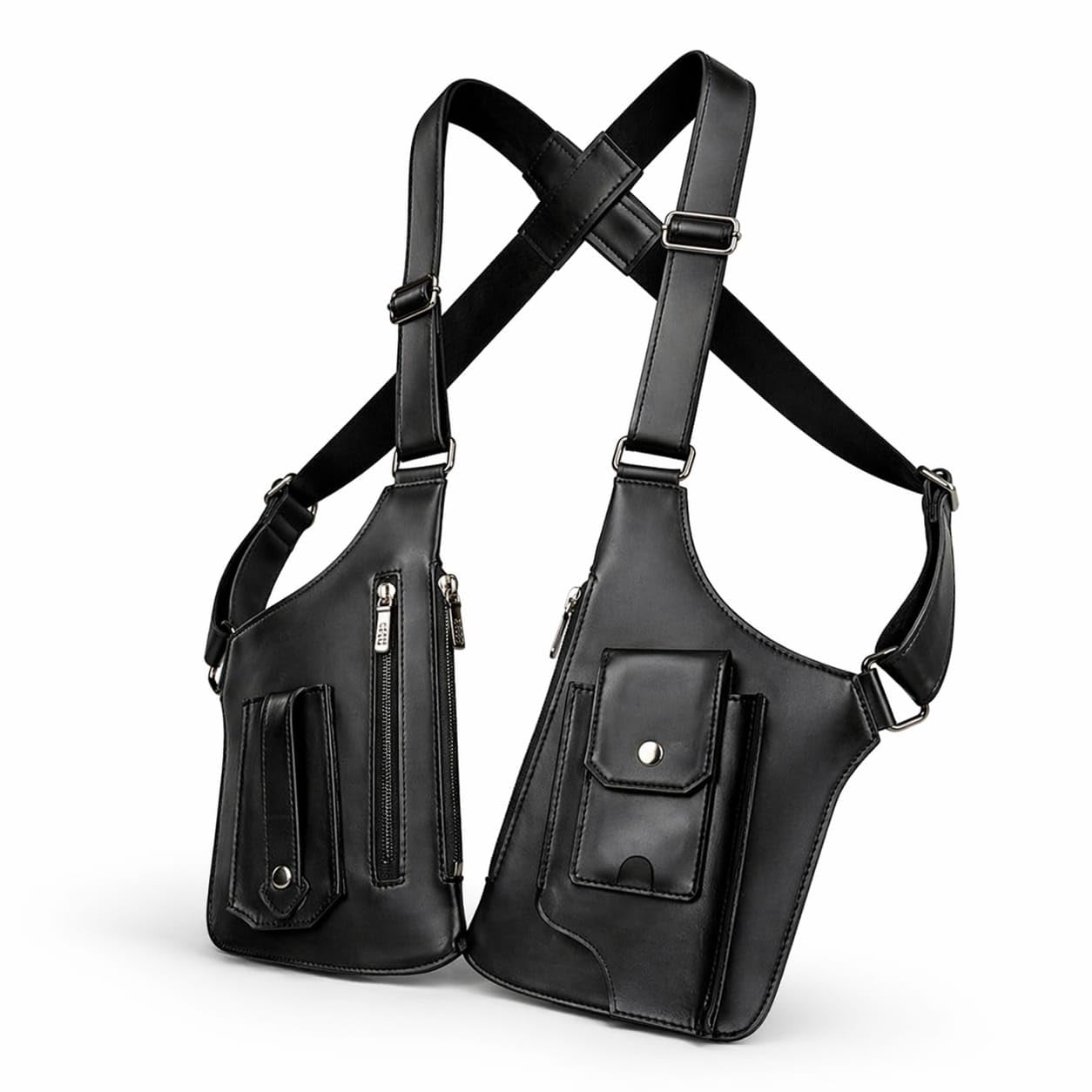 Unisex Chest Rig Sling Bag, Cross Body Tactical Vest Bag with Adjustable Straps & Multiple Pockets, Lightweight Travel Bag, Black-picture-15