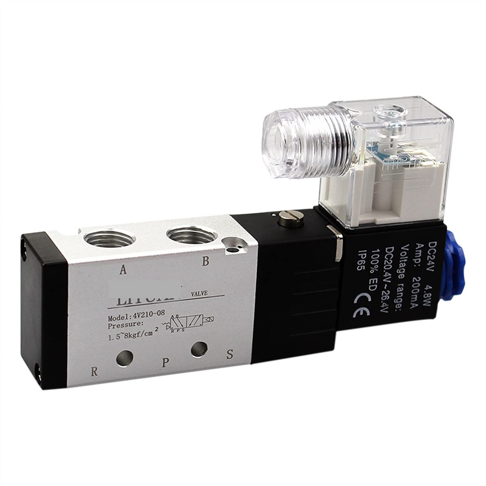 Pneumatyczny zawór elektromagnetyczny podwójny DC 12 V 24 4V210-08, tłumik 4 mm, 6, 8, 10, zestaw podstawowy do szybkiego montażu 110 220, 1 szt. (złącza 4mm, AC220V)