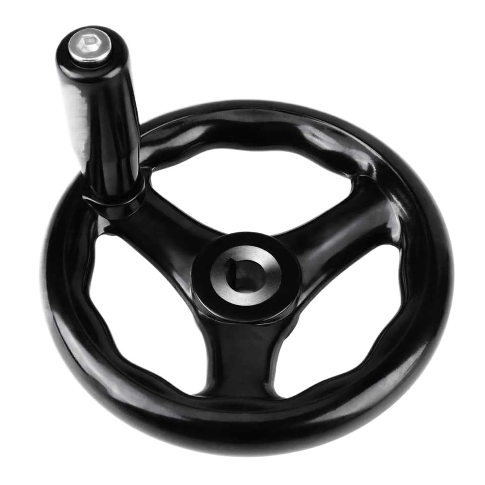 JWSEO Plastic Lathe Handwheel Round 3 Spoke Hand Wheel Machine Tools for Lathe Milling Machine 18x200mm 120mm 12x125mm(18mmx197mm)