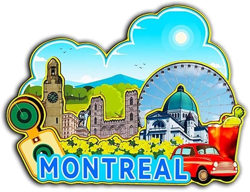 Montreal - Imán para nevera con imán de madera 3D, monumentos coleccionables de viaje, decoración hecha a mano, 2275
