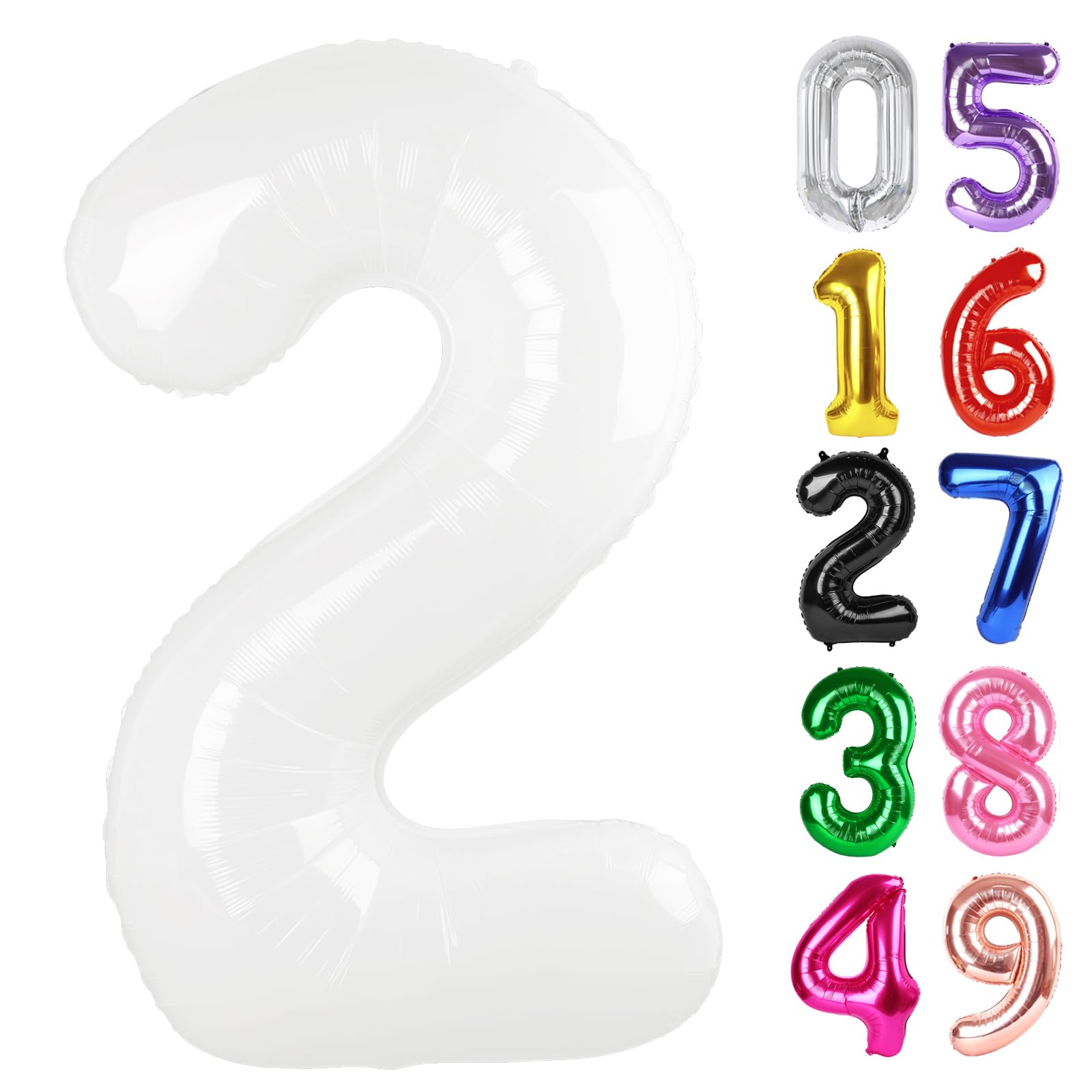IWERP White Number 2 Balloon 40 Inch | Make A Statement With 40" Number Balloons - main product image