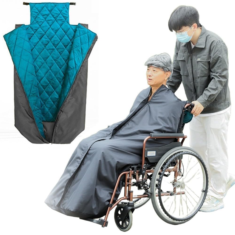 Manta para Silla De Ruedas, Saco para Silla De Ruedas Impermeable Calidez Forro Polar Manta Gruesa para Silla De Ruedas Funda para Piernas Accesorio para Silla De Ruedas