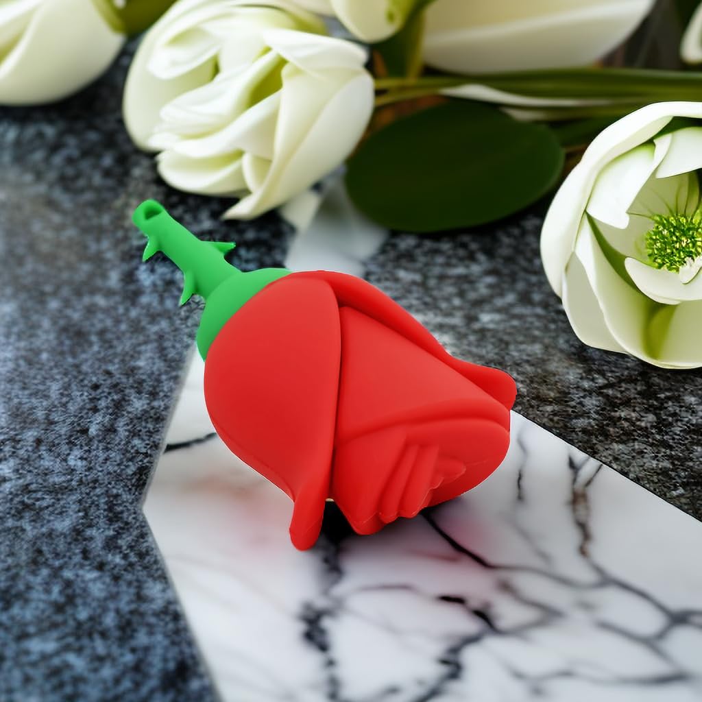 Chiavetta USB 3.0 Flash Drive, 128 GB, a forma di fiore rosso, ad alta velocità di trasferimento