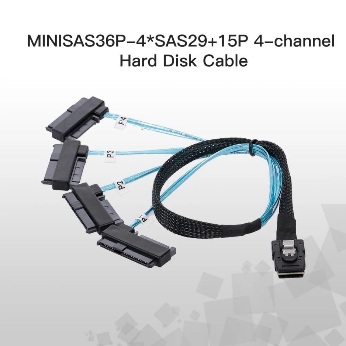 chenyang Mini SAS SFF-8087 36Pin Host 1 a 4 SAS SFF-8482 Target SAS Cable de disco SAS con cable de alimentación IDE 0.5M