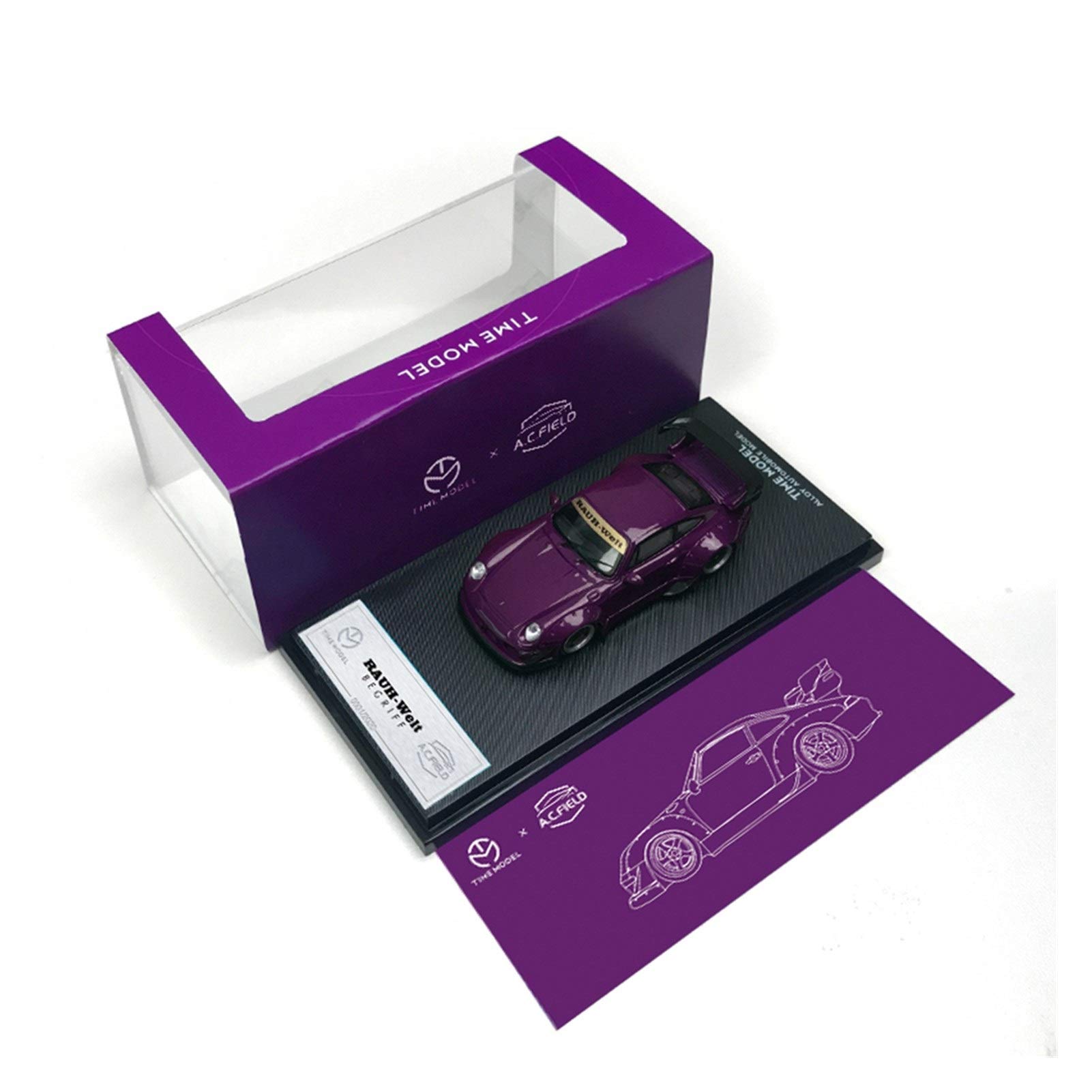 Time Model x AC Field 1:64 RWB 993 Purple Diecast Model Car
