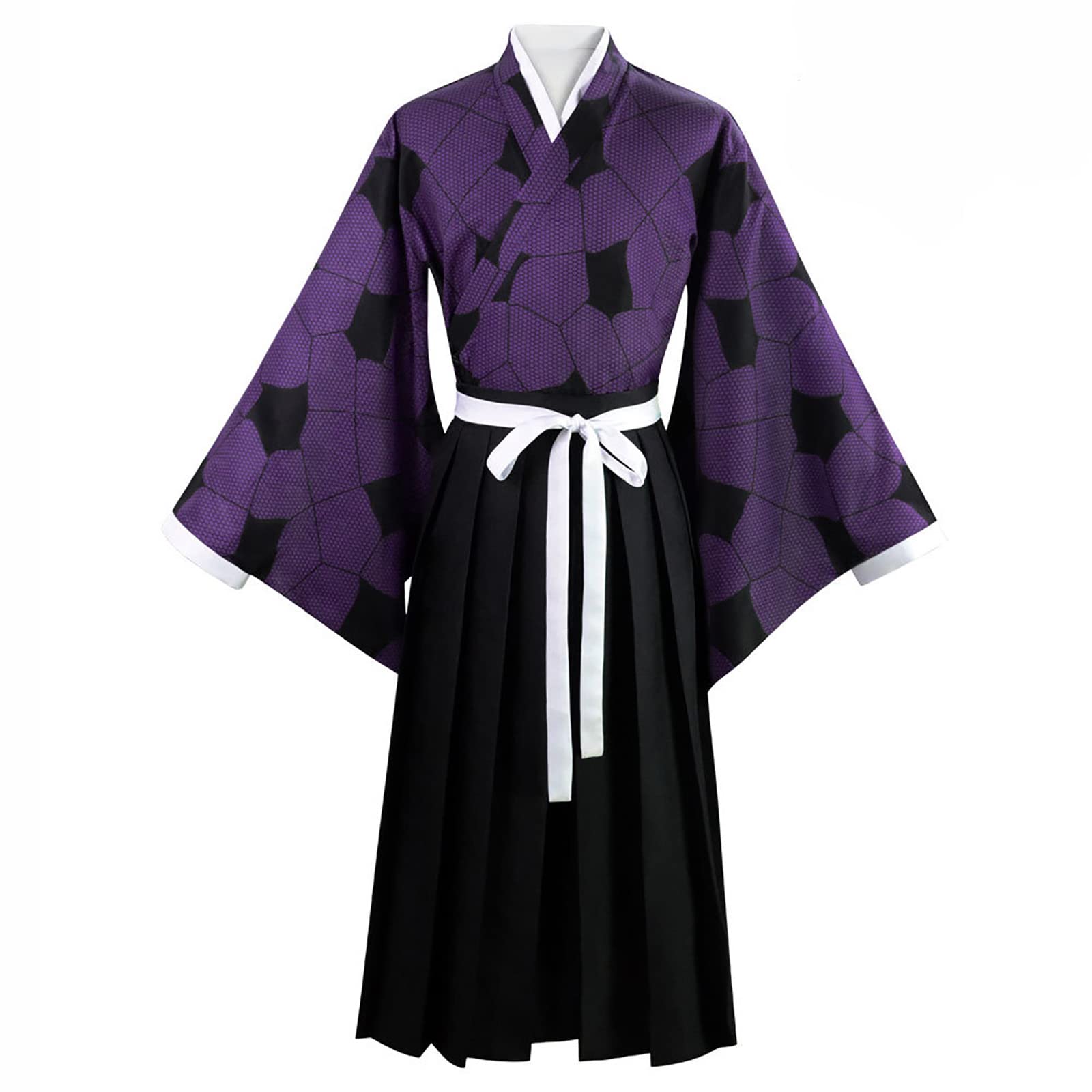 JOJO STYLE Cosplay Anime Kimono Demon Slayer Outfits Kokushibo Cosplay Costume Anime Costume Props for Adults for Stage Play, Cosplay Party, Purple,S
