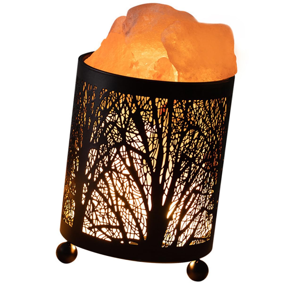 Lampe de Table en Sel Noir, Kit 1 Set avec Ampoules
