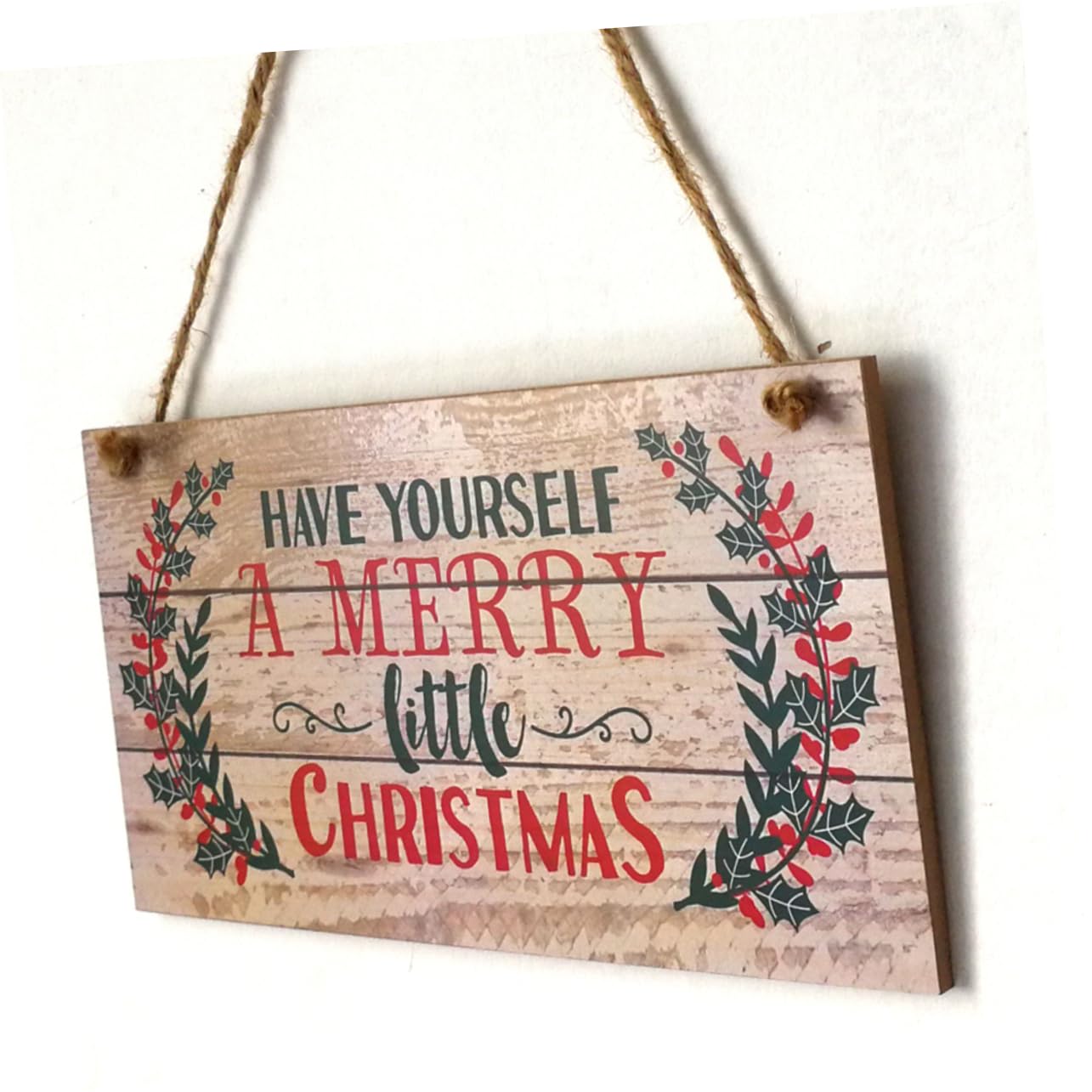 PRETYZOOM Adorno Navideño Colgante de Madera para Puerta de 20 X 10 X 0,5 Cm, Adorno Navideño para Fiestas y Ambiente Festivo Hogar