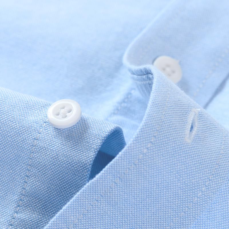 Image of SANGTREE Men & Boy Striped Multicolor Oxford Cotton Shirt,Comfortable Fit,Short Sleeve Collared Shirt