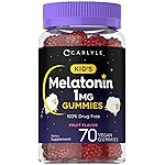 Carlyle Kids Melatonin Gummies | 1 mg 70 Count | Fruit Flavor Gummy | Vegan, Non-GMO, Gluten Free