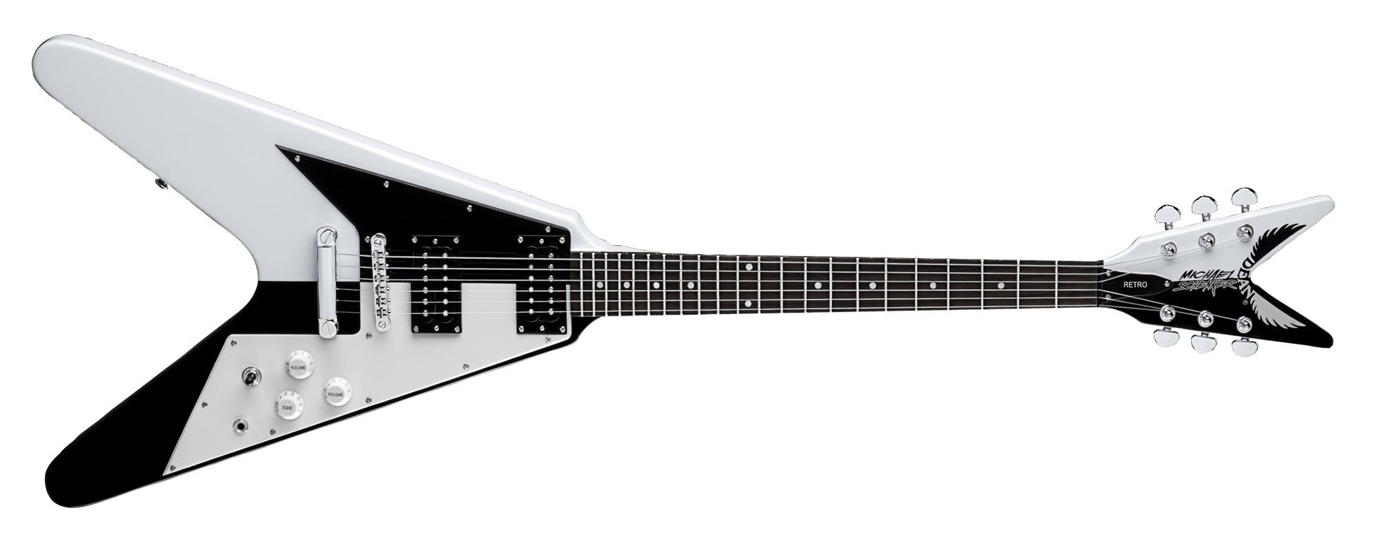Dean Michael Schenker Signature Retro Electric Guitar, Black/White