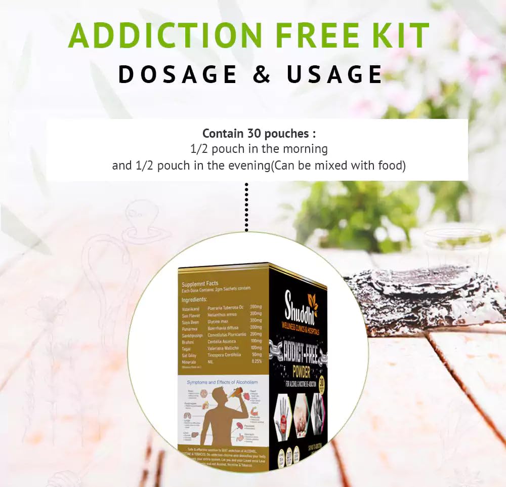 Shuddhi Addict-Free Powder | Ayurvedic Nasha Kiier | Natural Ingredients Vidari, Soya Powder, And Haritaki | Effective And Natural Anti Addition Powder For Good Health, 30 Sachets 2