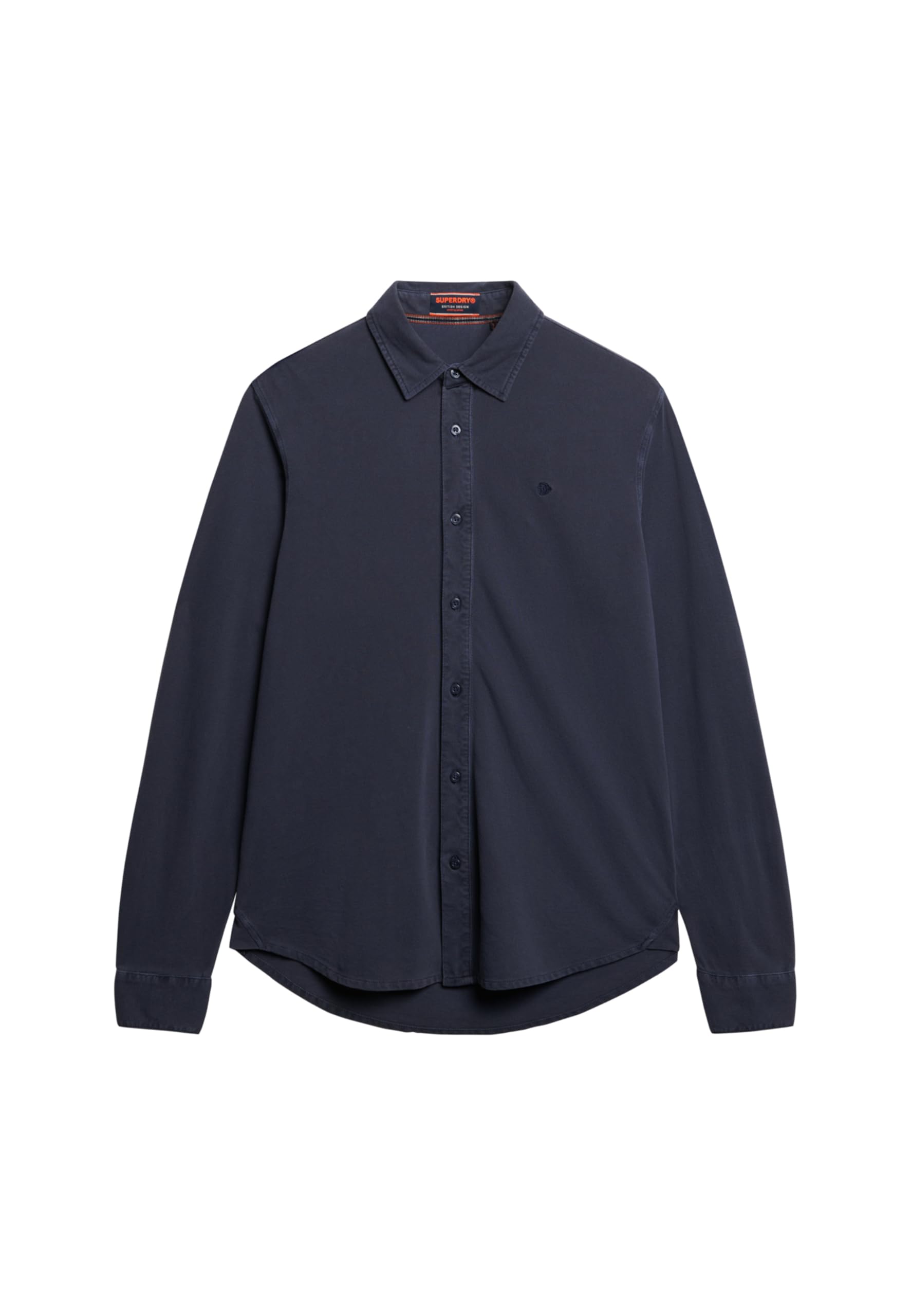 Superdry Bleu Long Sleeve Shirt Vintage Destroy Pique