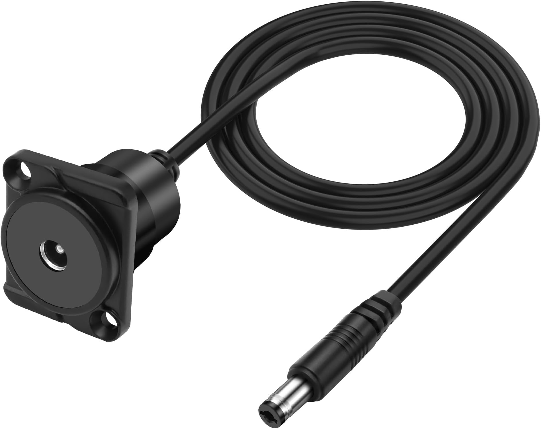 XMSJSIY D-Type DC 5.5mmx2.1mm Panel Mount Power Extension Cable DC5521 Female to Male Power Jack Connector Cable 12V 24V for Router Monitor LED Strip Light -1M/3.2FT