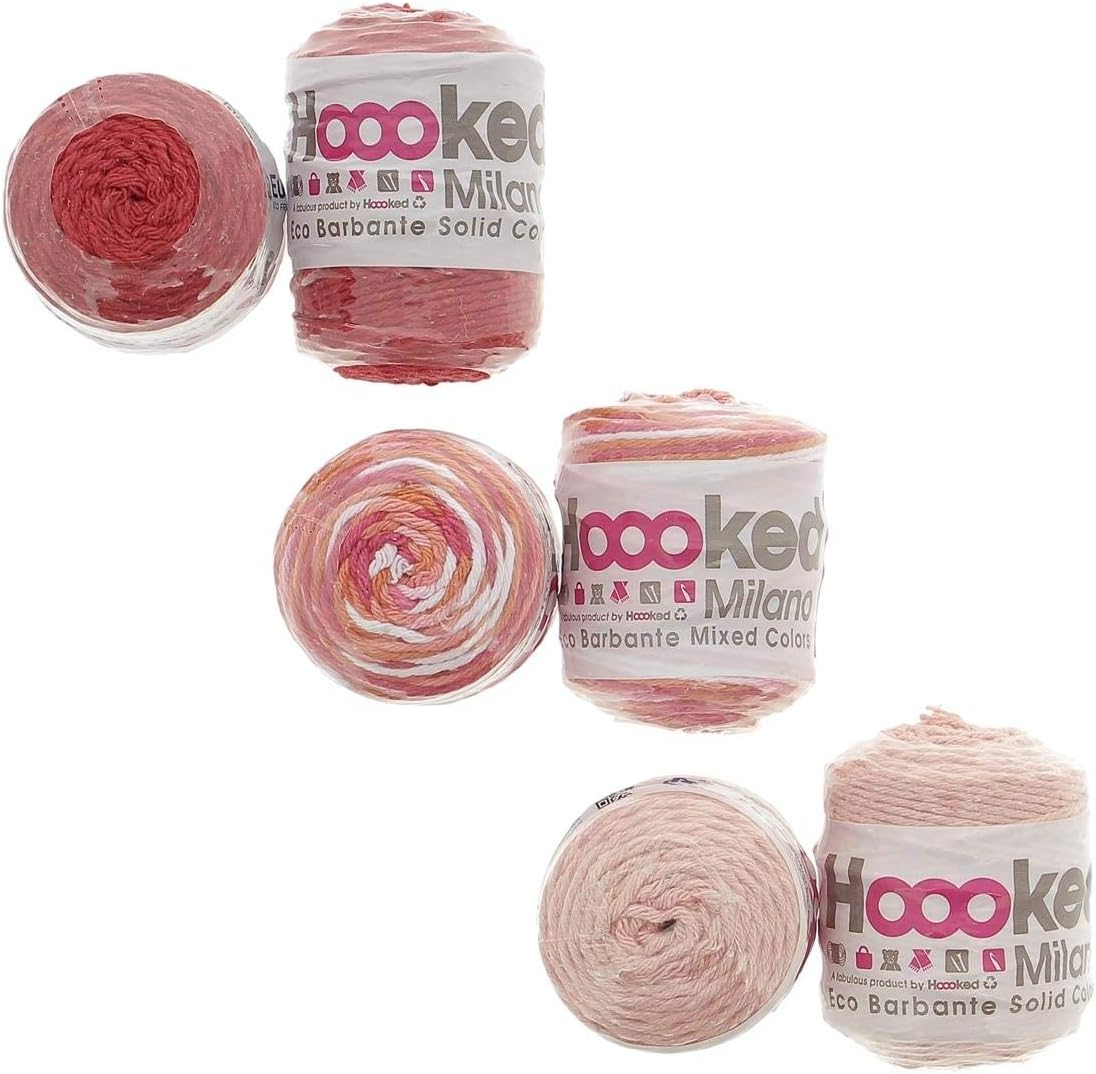 Hoooked Eco Barbante Milano Candy Crunch Cotton Yarn - 51m (167.3'), 50g, Pack of 6