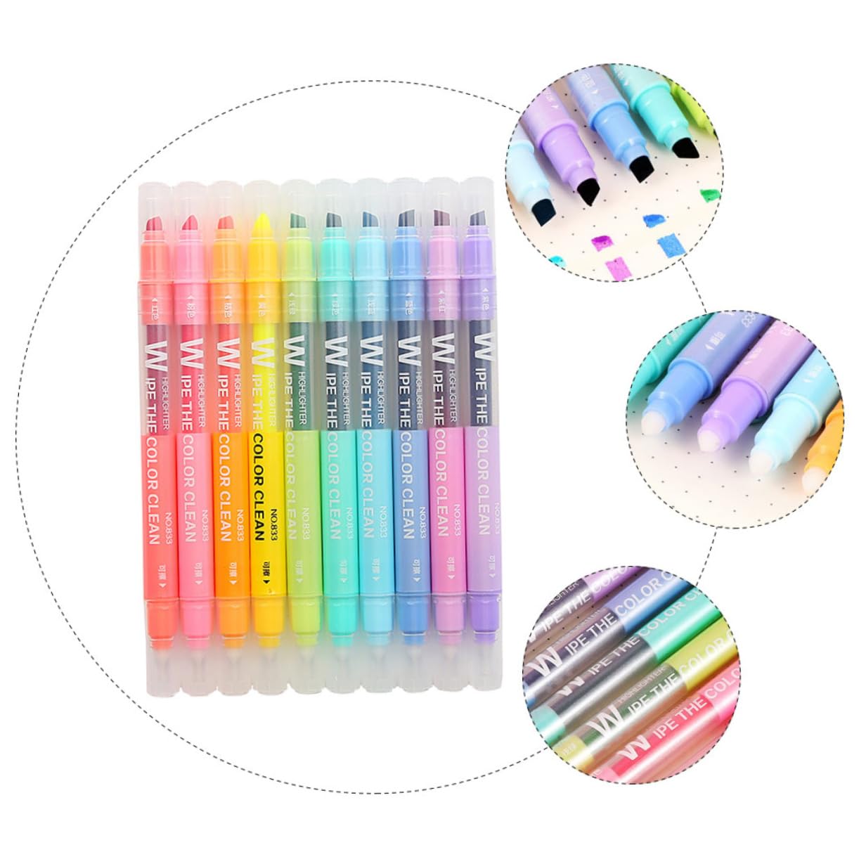DOITOOL 3 Series Resaltador Borrable Bolígrafos Lindos Bolígrafos Borrables Fluorescente Rotulador Pluma De Escribir Papelería De Estudiantes Iluminador Líquido Pastel 10 Piezas X 3