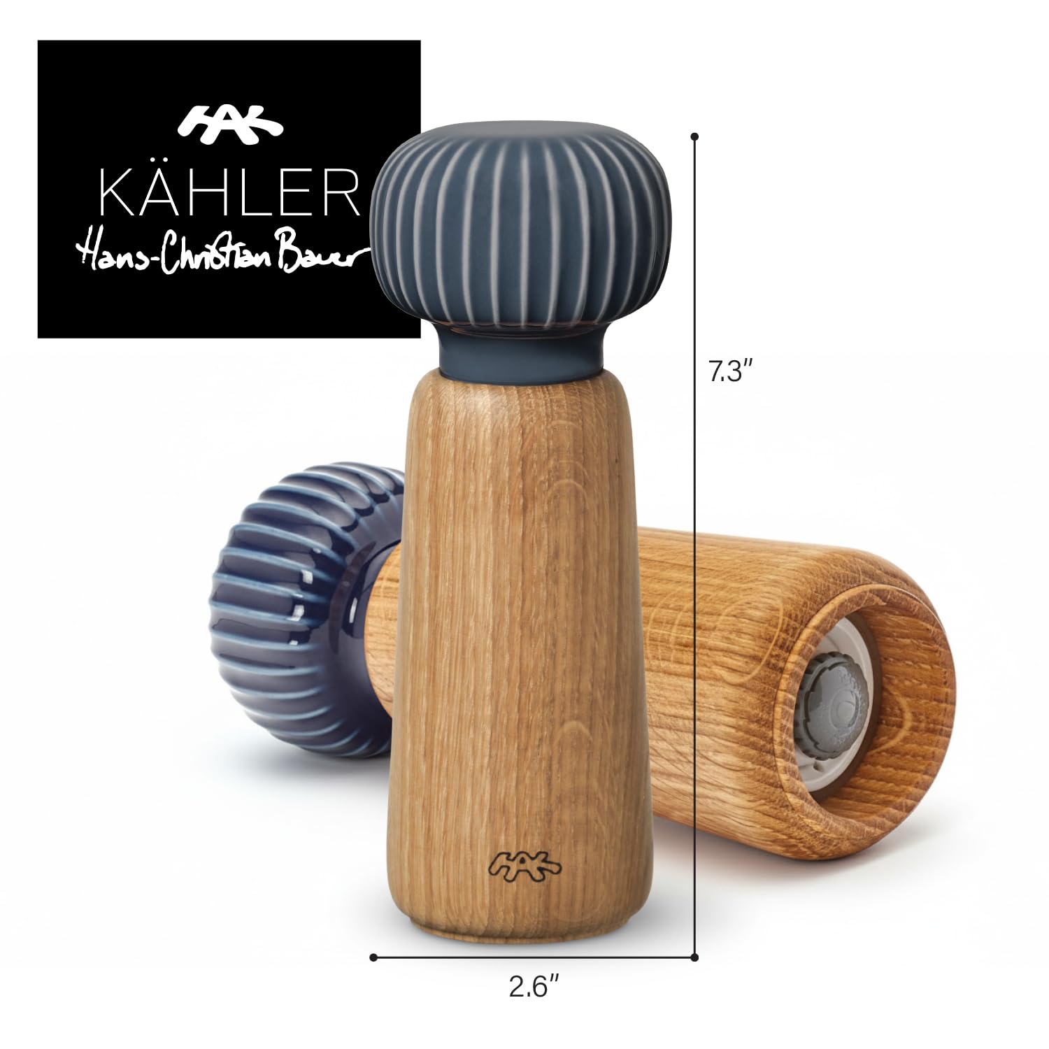 Kähler Mühle H18 cm Hammershøi handlich dänisches Design Gewürzmühle, anthrazit grau