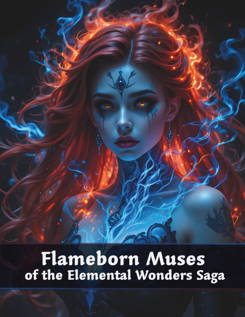 Flameborn Muses of the Elemental Wonders Saga: Realistic Grayscale Coloring Book for Adults and Teens featuring Flame-Forged Heroines and Fire ... Coloring Books for Adults and Teens)