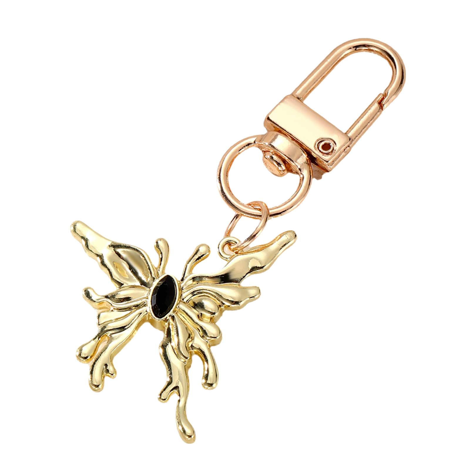 Baodss Elegant Resin Butterfly Keychain Alloy Holder Unique Keyring Bag Pendant Fashion Accessory for Women and Girls
