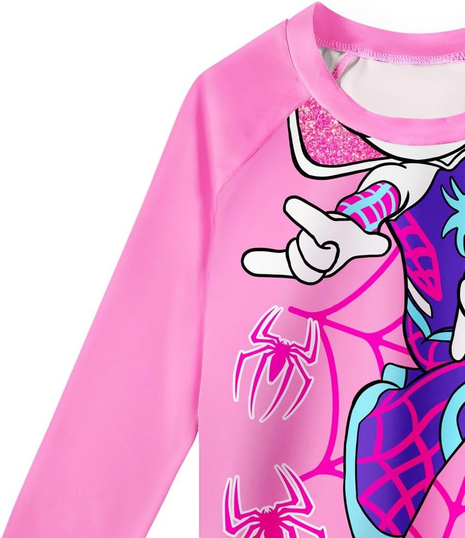 Girls Rash Guard Bathing Suits Kids Swimsuits Long Sleeve Swimwear 3-8 Years - Image 2