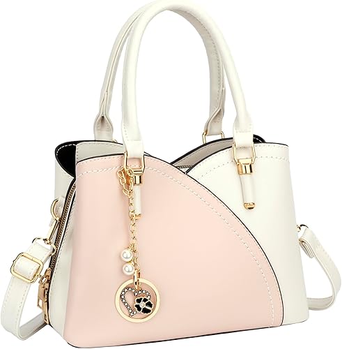Miniatura 20 de KKXIU Monederos y bolsos de mano con triple compartimento para mujer, bolso de mano con asa superior 5-verde,1-negro,1-Rosa,2-Azul,2-Olive,rosado
