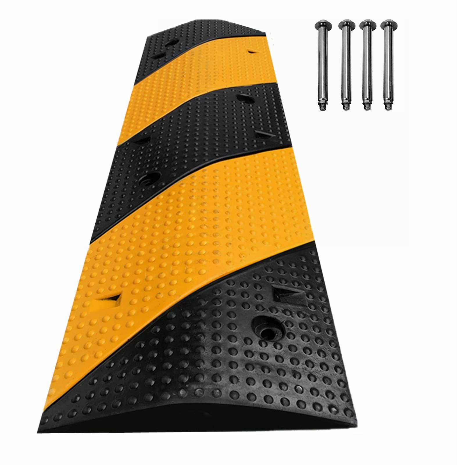 Nisorpa Bump de vitesse en caoutchouc robuste de 101,6 cm - Capacité de charge de 6 803,9 kg - Résistant à l'usure - Pour école, parking et entrée - 100 x 30 x 4 cm - Jaune et noir