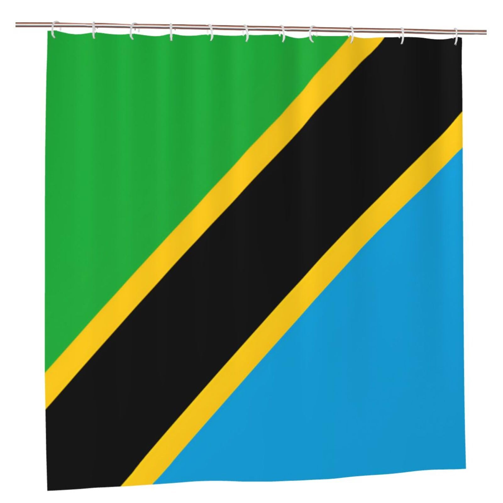 KLGRTJHK Tanzania Flag Shower Curtain 72x72in Bathroom Curtain﻿
