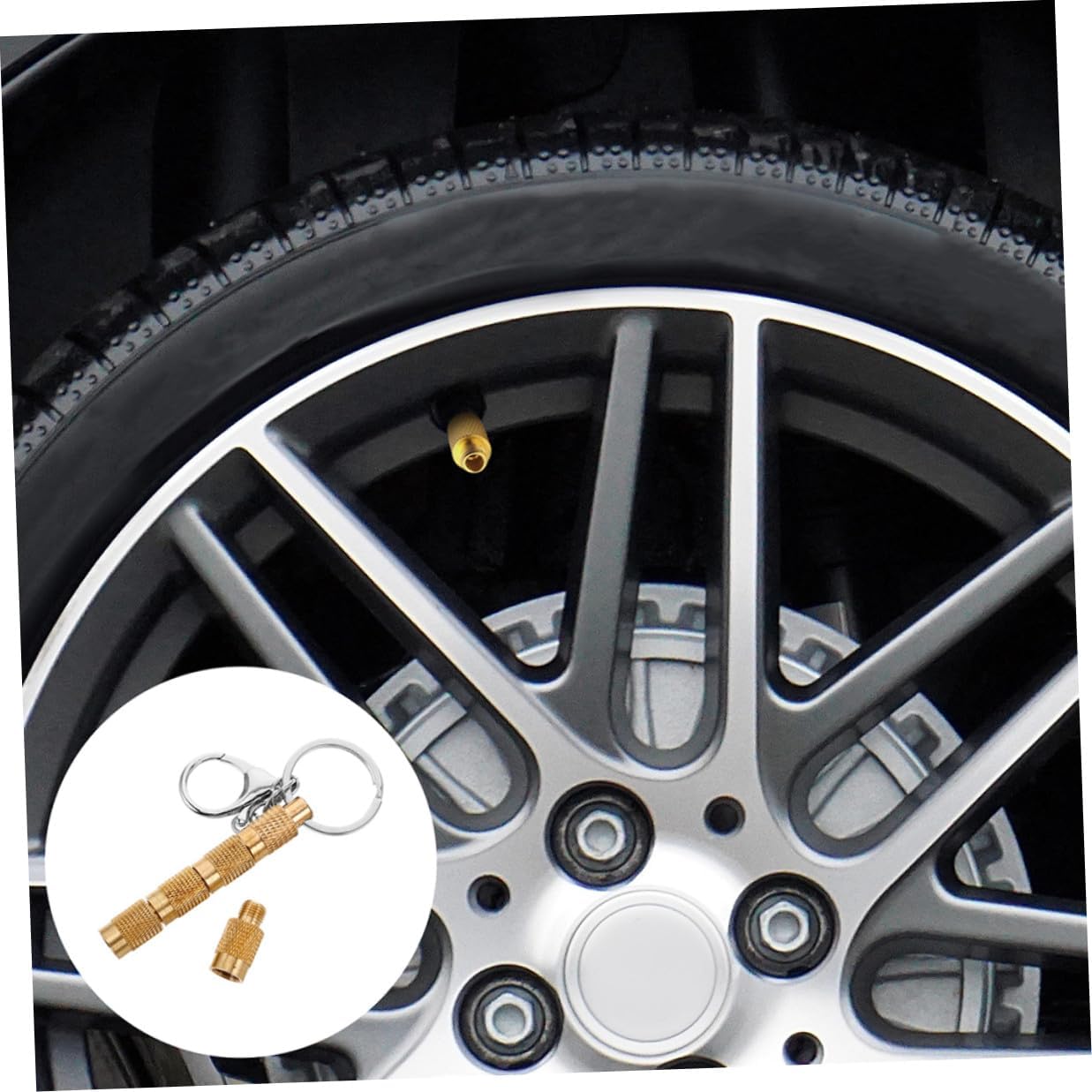 2pcs Car Tire Deflator Valve Tool Set 5-in-1 Brass Tire Pressure Bleeder for Off-Road Vehicles SUV Truck Maintenance